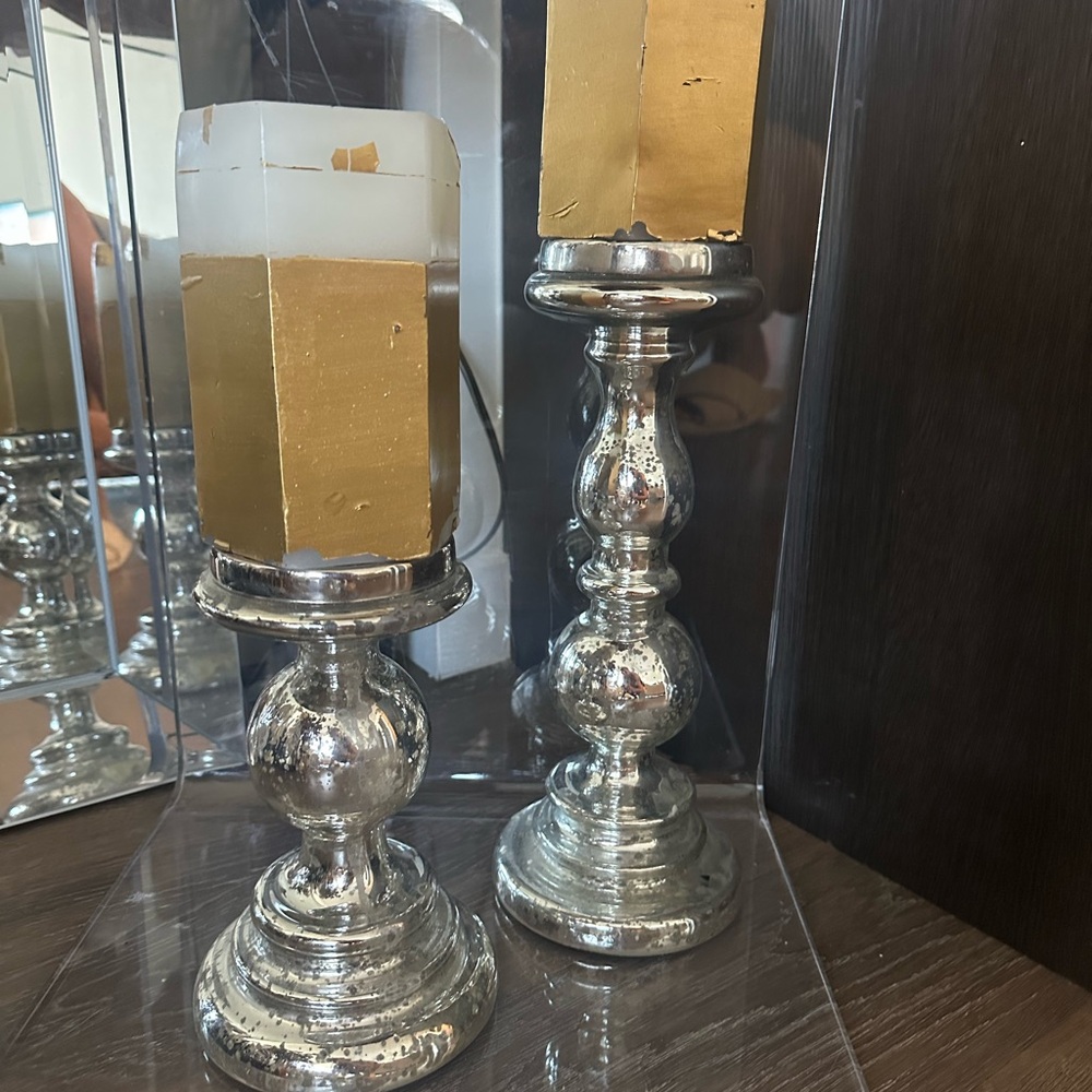 Elegant Silver Candle Holders